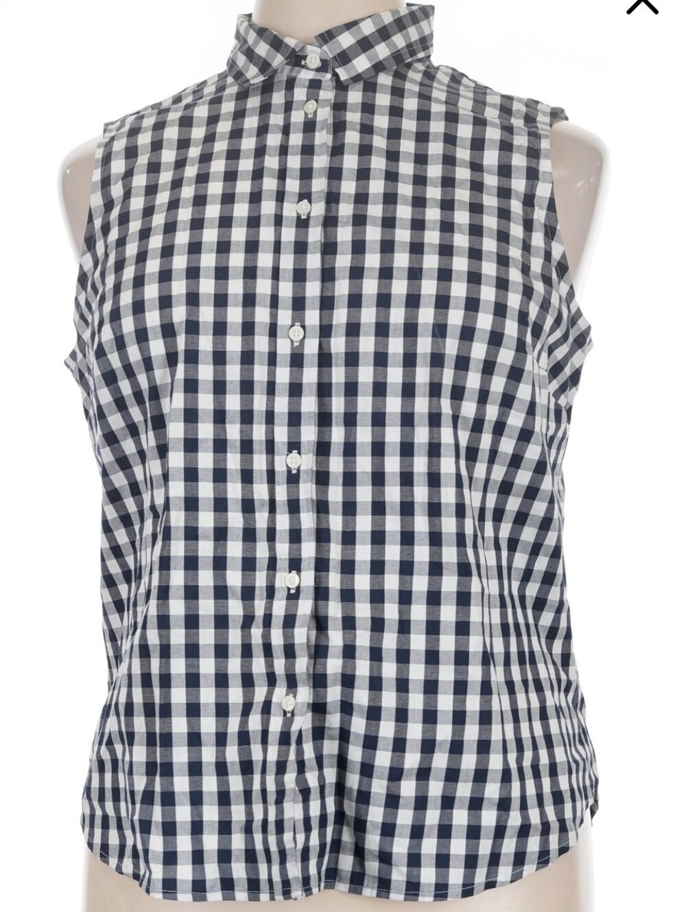 J. Crew Gingham Black And White Sleeveless Button Down Shirt Size Medium